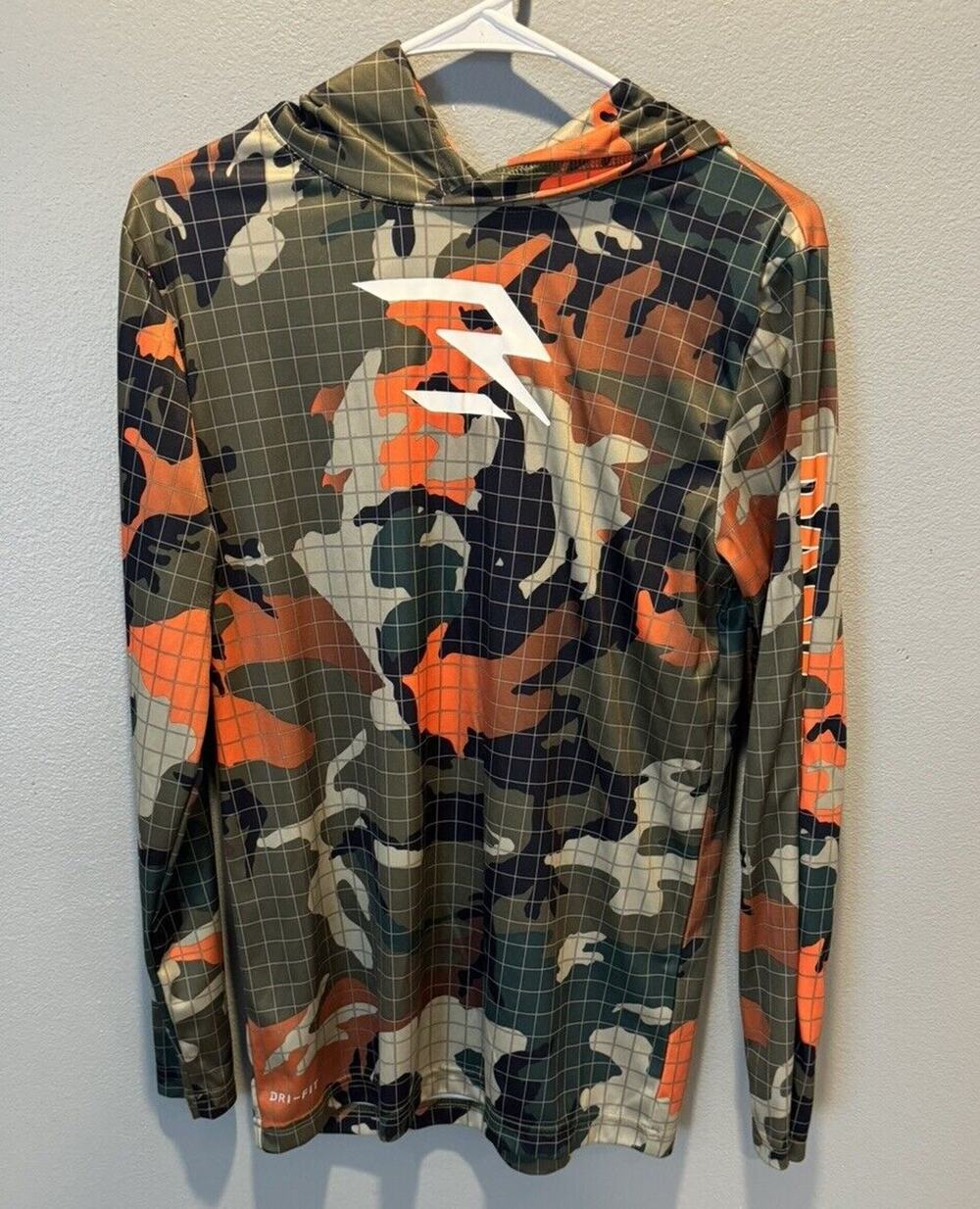 Nike Dangeruss Long Sleeve Hooded Shirt Camouflage Size YXL
